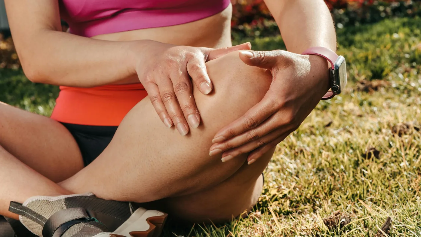 Knee joint affected by osteoarthritis