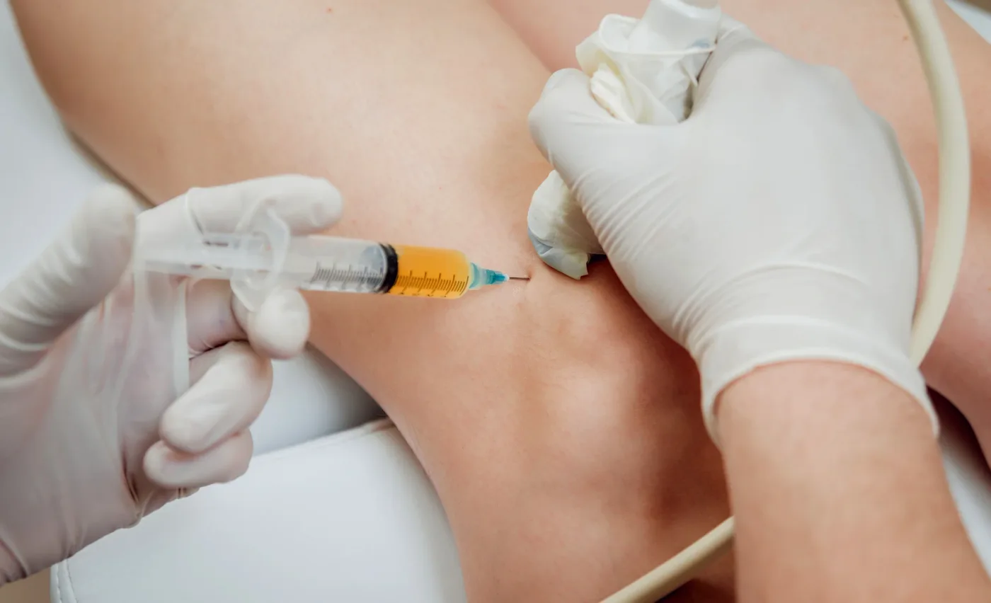 Patient getting ultrasound guided injections in Millburn NJ